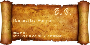 Barasits Verner névjegykártya